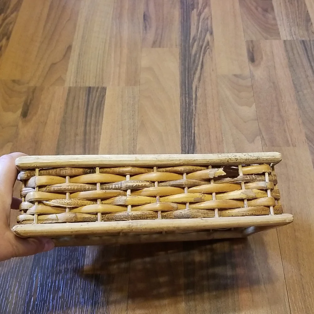Bamboo Rattan Tissue Box Cover